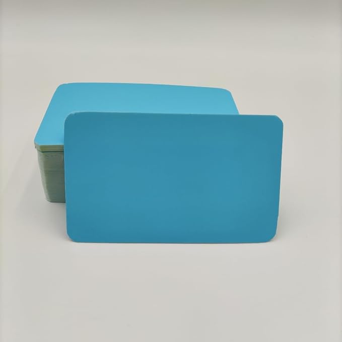 Blank Index Cards - 3.5x2" (9cmx5.2cm) - 200 PCS (2 Boxes, 100 Each) - Vibrant Colors for Study, Flash Cards, Business, Craft & Playing Cards (Blue)