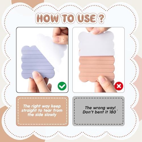 Eaasty 8 Pack Scalloped Sticky Notes Lined 3" X 3" Morandii Memo Pads