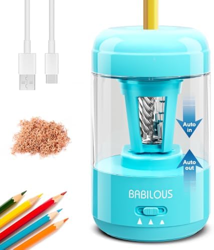 Babilous Rechargeable Electric Pencil Sharpener with Auto Feed & Auto Eject