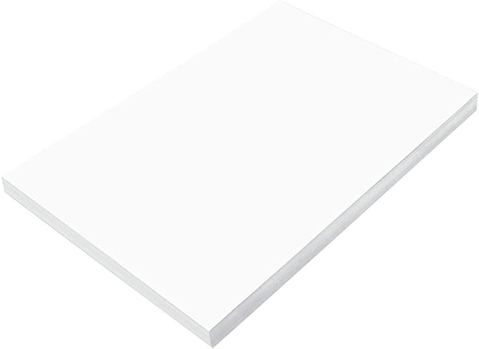 Prang (Formerly SunWorks) Construction Paper, Bright White, 12" x 18", 100 Sheets