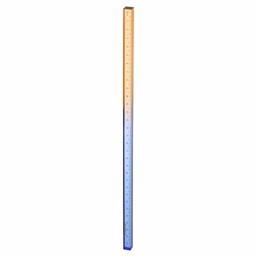 HARFINGTON Acrylic Clear Straight Rulers 30cm Metric Transparent Gradient Three-Dimensional Plastic Ruler Square Cube Measuring Tool for Classroom Office, Blue-Orange