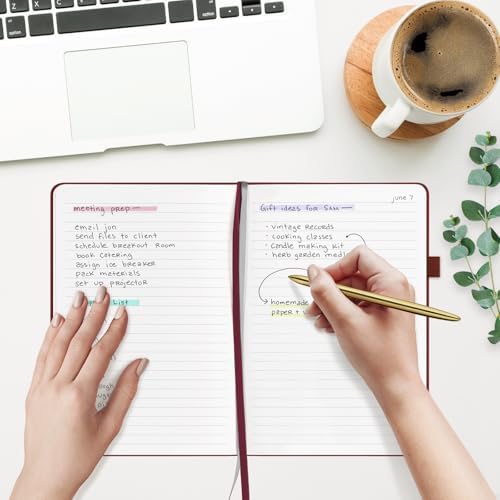 &And Per Se Lined Journal Notebook – A5 5.7”x8” College Ruled, 160 Pages, 100gsm Thick Paper, Journaling Notebooks for Writing (Dark Red)