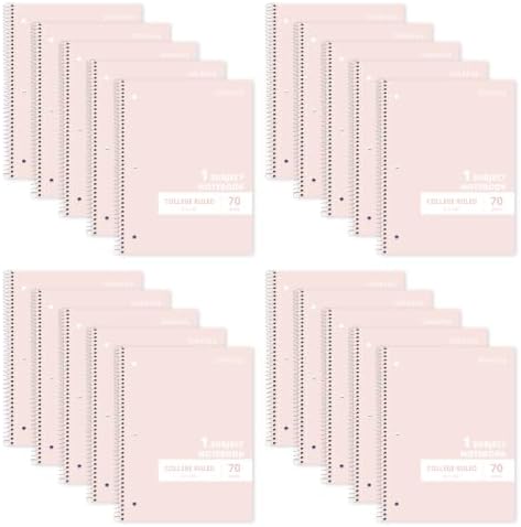 ONAVIA Pink 1 Subject Spiral Notebook College Ruled Bulk, 140 Pages