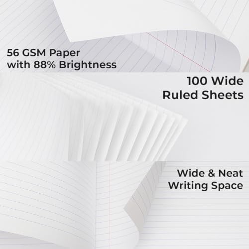 Paper Rite Marble Composition Notebook, 48 Pack, Black