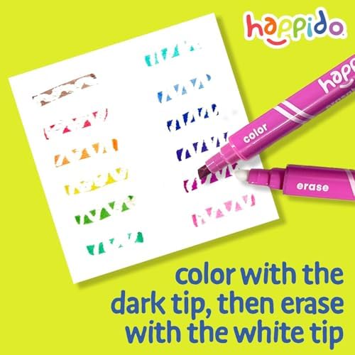 Happido Double-Sided Erasable Markers for Kids, Set of 12