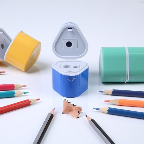 Mr. Pen- Pencil Sharpeners Manual, 6 Pack, 3 Holes, Colorful