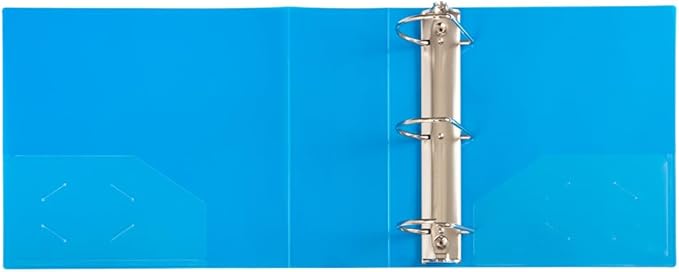 JAM PAPER Plastic 4 inch Binder - Blue 3 Ring Binder - Sold Individually