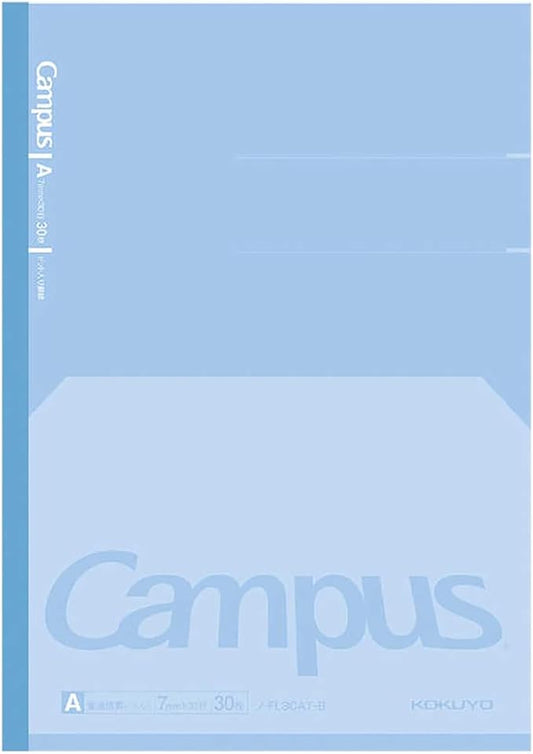 KOKUYO Composition Notebook, 7" x 10" Kimochii Dot Lined Notebook, 30 Sheets College Ruled Paper, 1 Pack Blue B5 Notebook for School and Work, School Supplies Comp Book for Note Taking