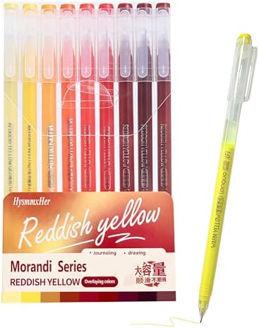 9 Colored Gel Pens Set, 0.6mm Fine Point for Black Paper & White Paper, Pens for Journaling, Adult Coloring Books, Bible, Drawing, Note Taking, Art & Journaling Supplies (Vibrant Warm Colors)
