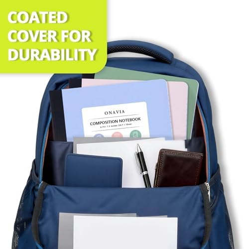 ONAVIA Plastic Composition Notebook College Ruled 4 Pack, 160 Pages, Black