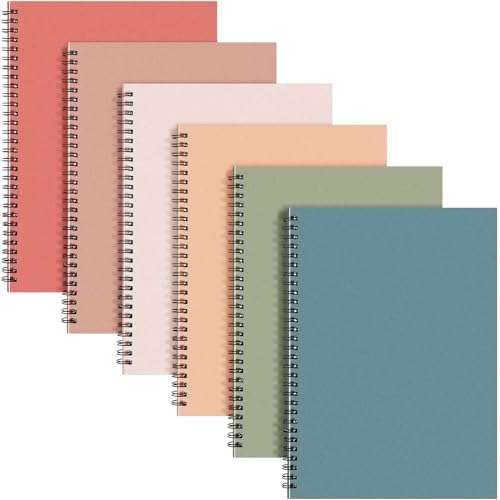 Fuutreo 6 Pack Spiral Notebook 10.5x7.45 Notebook,Retro Series,Classical