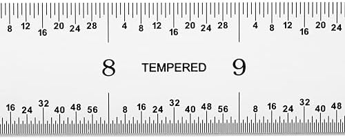 PEC Tools 12"/300mm Metal Ruler, Rigid, English & Metric, High Precision