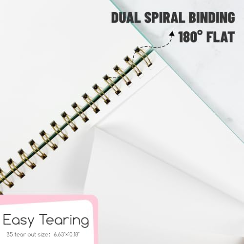 Blank Spiral Notebook B5 Pink Hardcover Sketch Book unlined Journal 7x10