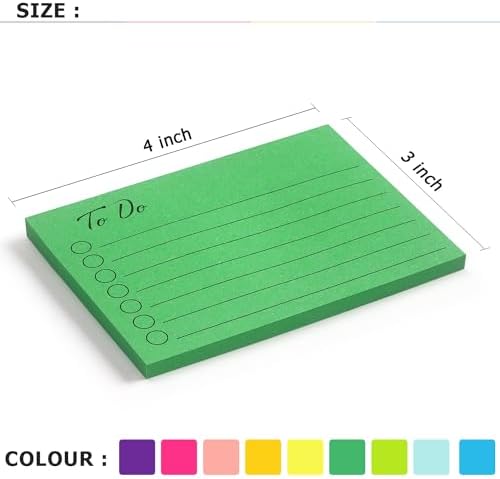 Eastern Wolf to Do List Sticky Notes, 3x4 in, 9 Neon Colors, 50 Sheets/Pad
