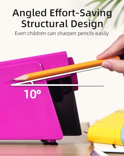 ZMOL Electric Pencil Sharpener,Heavy Duty for Classroom, 6-12mm,Pink