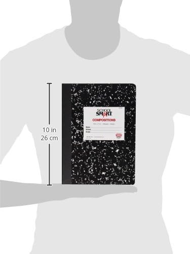 School Smart Hard Cover Composition Book, Unruled, 9-3/4 x 7-1/2 Inches, 100 Sheets (Pack of 3)