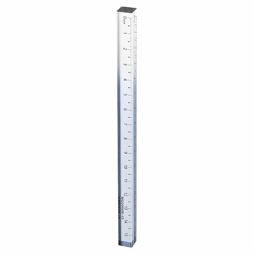 HARFINGTON Acrylic Clear Straight Rulers 15cm Metric Transparent Gradient Three-Dimensional Plastic Ruler Square Cube Measuring Tool for Classroom Office, Gray