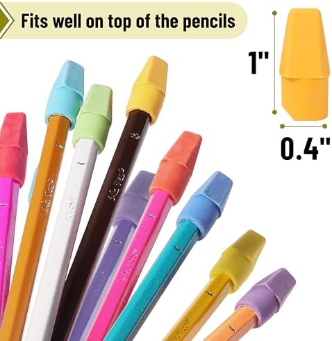 Mr. Pen- Pencil Erasers Toppers, 240 Pack, Colorful, Latex Free, No Smudge