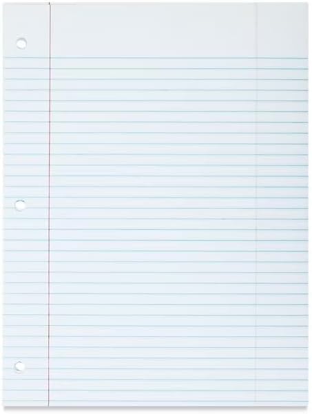 Filler Paper, College Ruled Loose Leaf Paper, 8 x 10.5 Inch, 150 Sheets, Lined Writing Paper for School, Office & Note Taking
