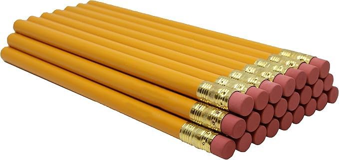 RevMark Jumbo Round Pencil 24-Pack with Black Lead, USA Made. Quality Cedar Wood for Carpenters, Construction Workers, Woodworkers, Framers, DIY, Students, Teachers (Yellow)