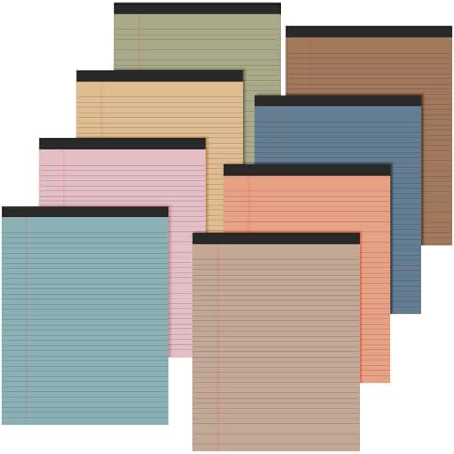 Fuutreo 8 Pcs Legal Pads 8.5 x 11 Colored Note Pads, Advanced Grey