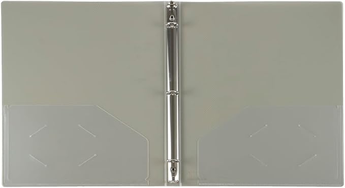 JAM PAPER Plastic 0.5 inch Binder - Smoke Grey 3 Ring Binder - Sold Individually