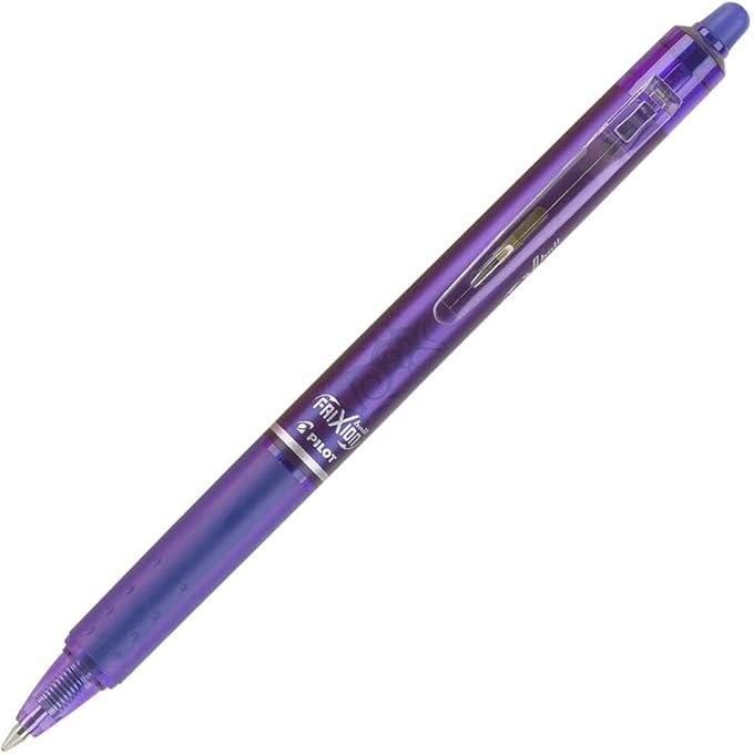 PILOT FriXion Clicker Erasable, Refillable & Retractable Gel Ink Pens, Fine Point, Purple Ink, 12-Pack (31455)
