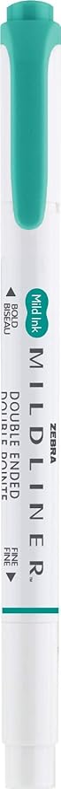 Zebra Pen Mildliner Dual-Tip Highlighters, Broad and Fine Tips, Ideal for Bible Highlighting, No Bleed, School Supplies, Teacher Supplies and Office Supplies, Mild Summer Green Ink, 12-Pack (78440upc)