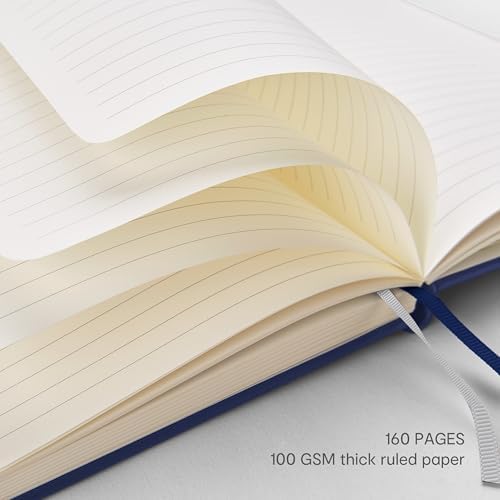 &And Per Se Lined Journal Notebook – A5 5.7”x8” College Ruled, 160 Pages, 100gsm Thick Paper, Journaling Notebooks for Writing (Royal Blue)