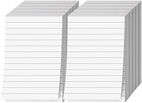 Memo Pads, White, With Black Lines – Lined Paper Notepads, Scratch / Writing Pad for Planning, To-Do Lists, Appointments, Reminders, Home, Office – 50 Sheets Per Pad, 10 Pads per Pack – 8.5" x 5.5"