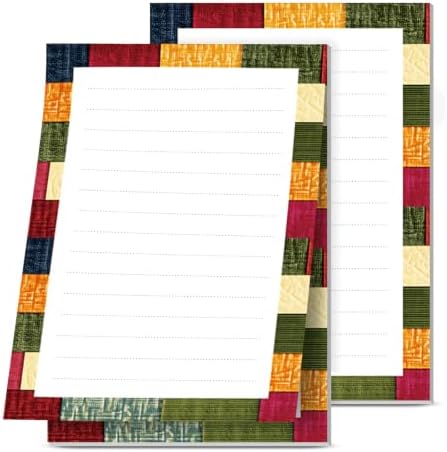 2 Pack Lined Sticky Notes 4x6 in, Cute Self-Stick Notepads with Lines, Large Memo Pads Strong Adhesive for Office, Home Colorful Plaid