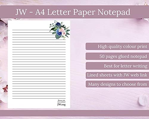 JW Letter Writing A4 Pad Stationery Paper Lined Gift Notepad Writing Sheets (Humming Birds)
