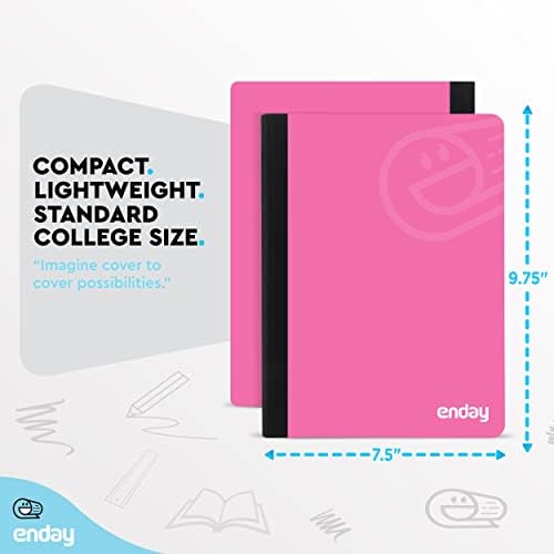 Enday Composition Notebooks College Ruled Paper, Hard Cover Composition Notebook, Premium Lined Composition Books, 100 Sheets Ruled Notebook, Pink and Yellow (2 Pack)