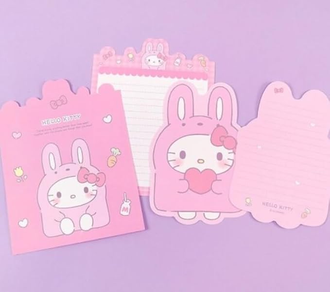 Generic Cute Stationery Writing Paper and Envelopes Set, 8 Letter Papers, 4 Envelopes, and 4 Stickers Included (Kitty)
