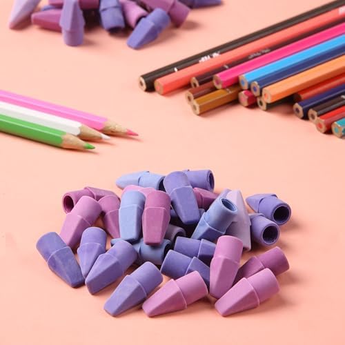 Mr. Pen- Pencil Top Erasers, 240 Pack, 6 Different Purple Shade Colors