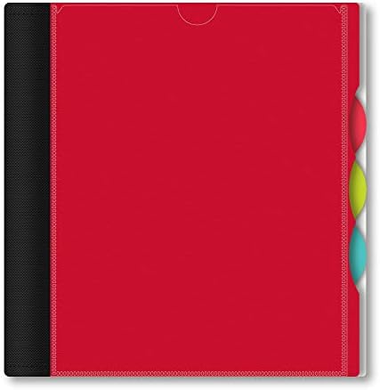 IQ+ iScholar 3-Subject Poly Cover Wirebound Notebook, College Ruled, 11 x 8.5 Inch, 150 Sheets, Red (59904-RE)