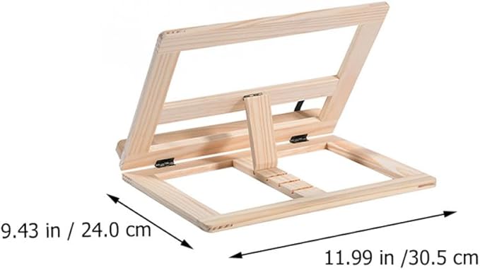 Wooden Reading Holder Book Stand with Iron Clamp Desktop Book Rest Rack Hands-Free Reading Platform for Students and Adults