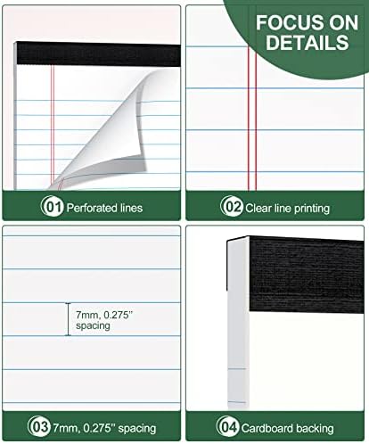 Legal Pads 4x6 Inch Writing Note Pad for Work Study Taking Notes To do List