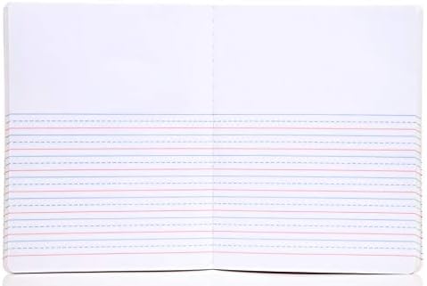Mintra Primary Composition Notebook, 24 units 6-4 Pack, Assorted Colors, 80 Sheets, 7.5in x 9.75in, 1/2 Sheet, Ruled with Drawing Area, Flexible Hardcover Journal, Grades K-2, School & Home Use