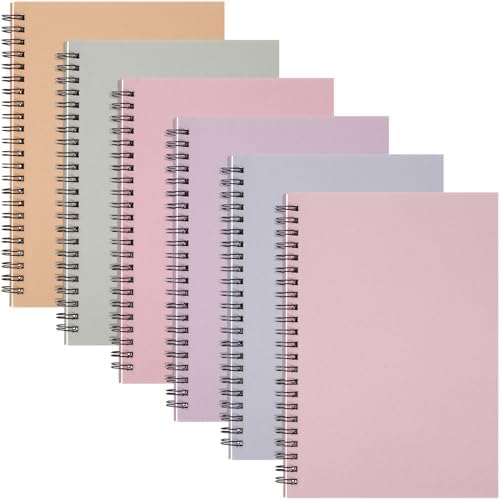 Fuutreo 6 Pack Spiral Notebook 10.5x7.45 Notebook,Cute Color,Dreamy