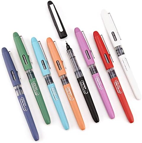 WRITECH Liquid Ink Rollerball, 0.5mm Extra Fine Point, Smooth Writing Quick Dry Roller Pens 8 Assorted Colors for Journaling, Drawing & Sketching (Vintage)