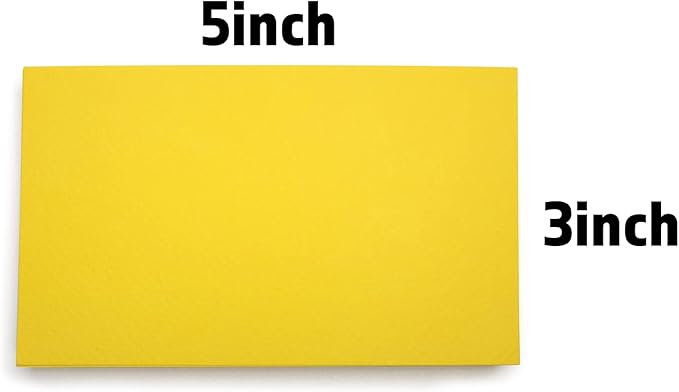PPAPPAPPIYO 50 Pack 3x5 Colored Index Cards, 180gsm Premium Textured Blank Flash Cards, Heavyweight Cardstock for Study, Recipes, and DIY Crafts (yellow)