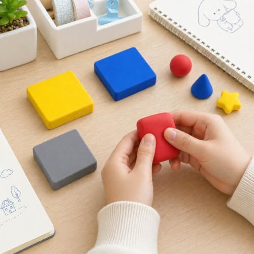 24 Pack Kneaded Erasers, Assorted Colors, for Artists,Drawing,School Supplies,Sketching Supplies and Office (Blue/Red/Yellow/Grey)