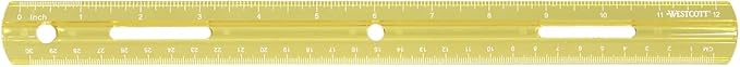 Westcott Plastic Ruler, Standard/Metric, 12" (30 Cm) Long, Assorted Translucent Colors