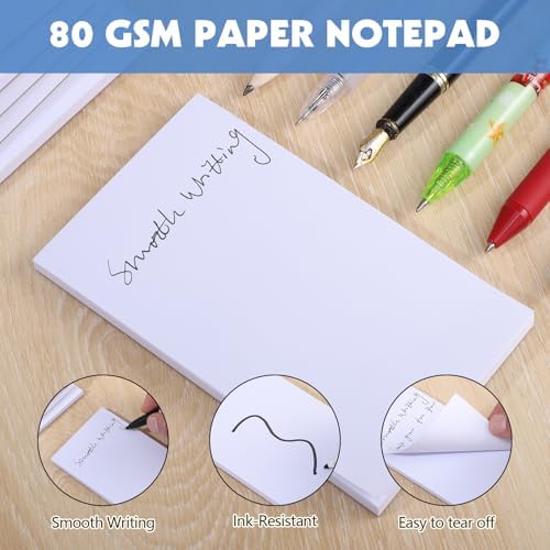 Thboxes 10 Pack 3" x 5" Blank Note Pads, 50 Sheets Each