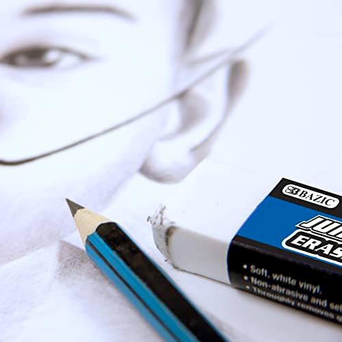 BAZIC Products Jumbo Block Erasers, Latex-Free, PVC-Free, 4 Count, 72-Case