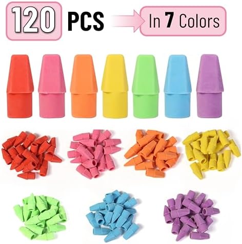 Mr. Pen- Pencil Erasers Toppers, 240 Pack, Colorful, Latex Free, No Smudge