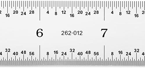 PEC Tools 12"/300mm Metal Ruler, Rigid, English & Metric, High Precision