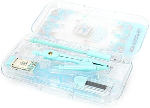 LABANCA 8 Pcs Compass Set with Protractor for Math Geometry Set Drawing Compass, Rulers, Pencil, Eraser Green