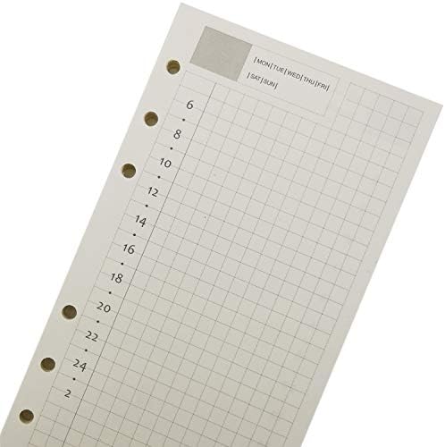Zelten 1 Pack A6 45 Sheets/90 Pages Daily PlannerLoose Leaf Punched Paper Refills Paper for 6 Hole Binder Personal Organizer Diary Notebook Refillable Planner